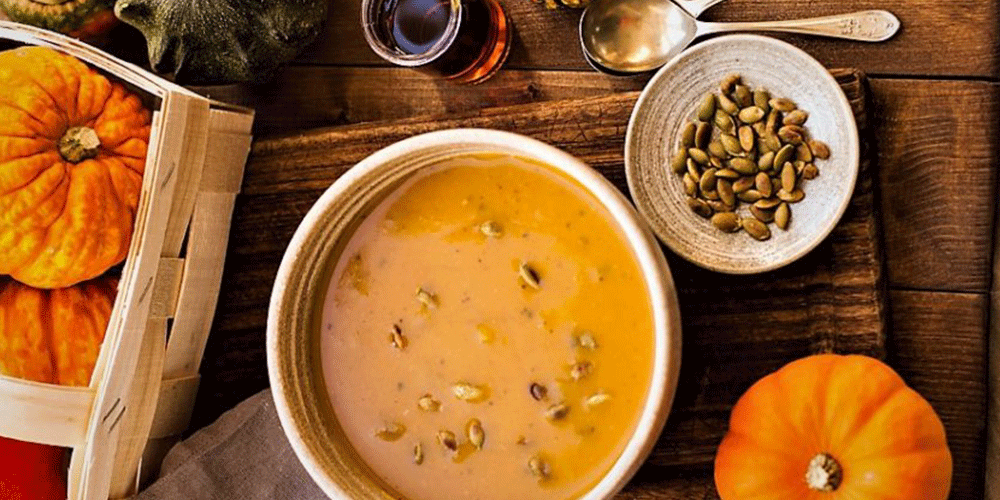 دستور پخت سوپ کدو حلوایی و لوبیا سیاه
